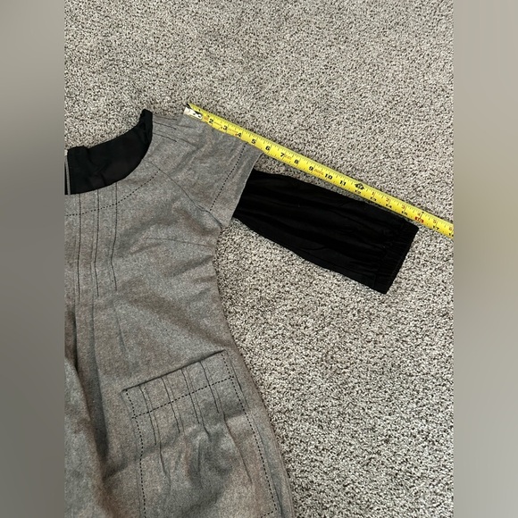 PHOEBE COUTURE Size 4 XS S Gray Wool Blend Shift Dress Flowers - Picture 13 of 13